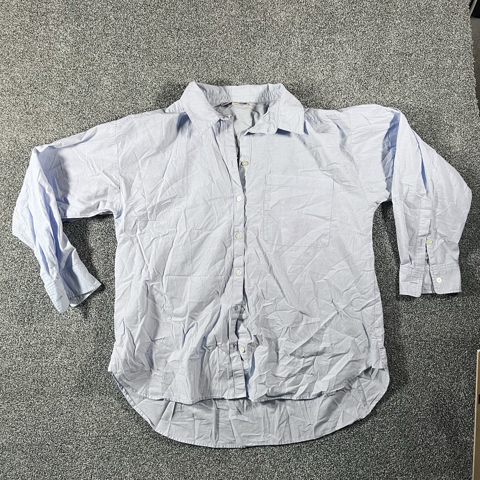 LOFT Women\'s Large Light Blue Button Up Shirt Long Sleeve Casual