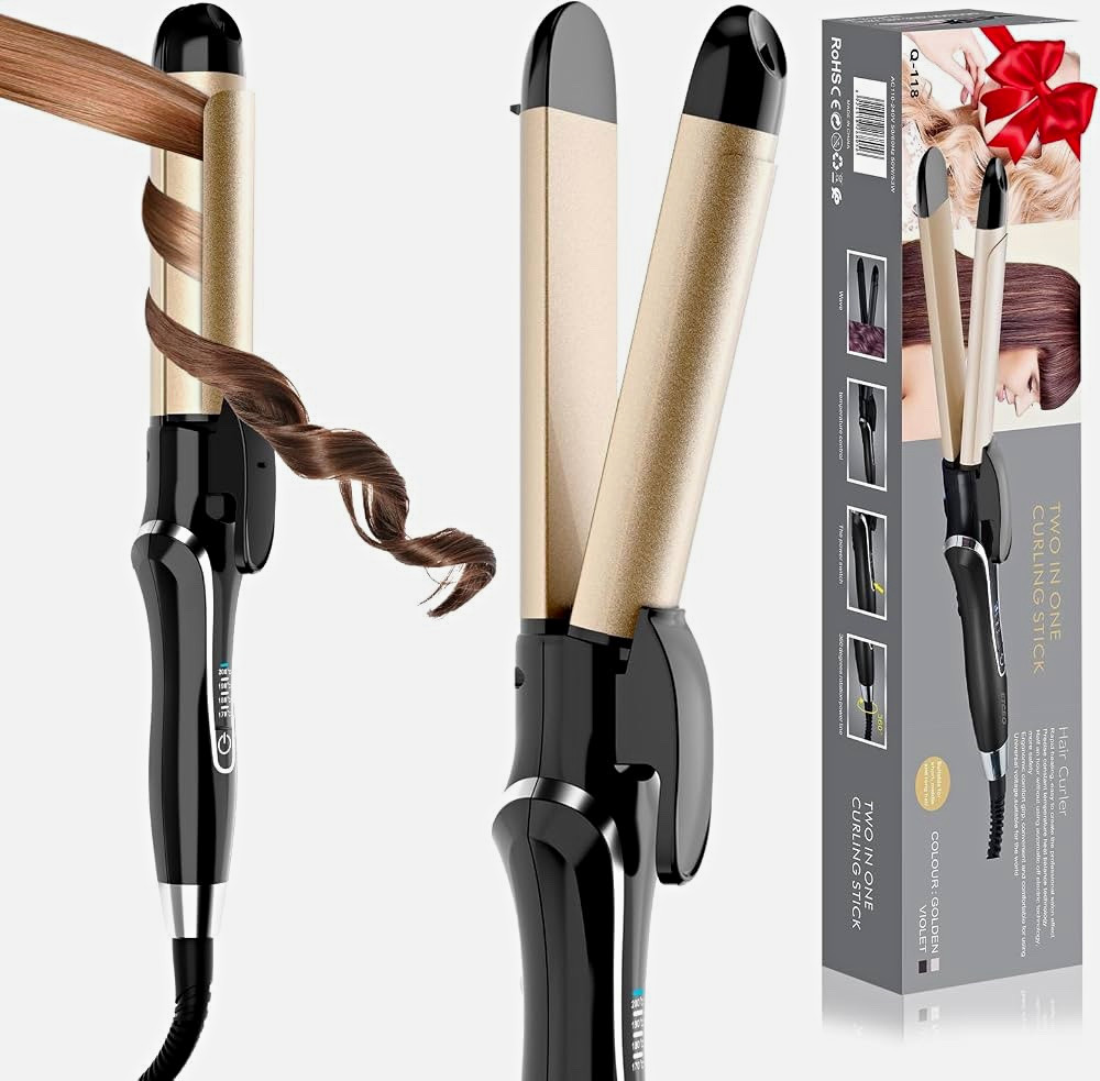 Q-118 2-in-1 Straightener & Curler Ceramic 450°F 1.18in 5-Heat Travel