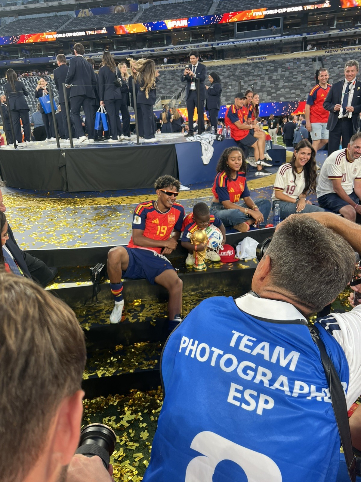 World Cup Final Argentina vs Spain Confetti From The Field SPAIN CHAMPIONS
