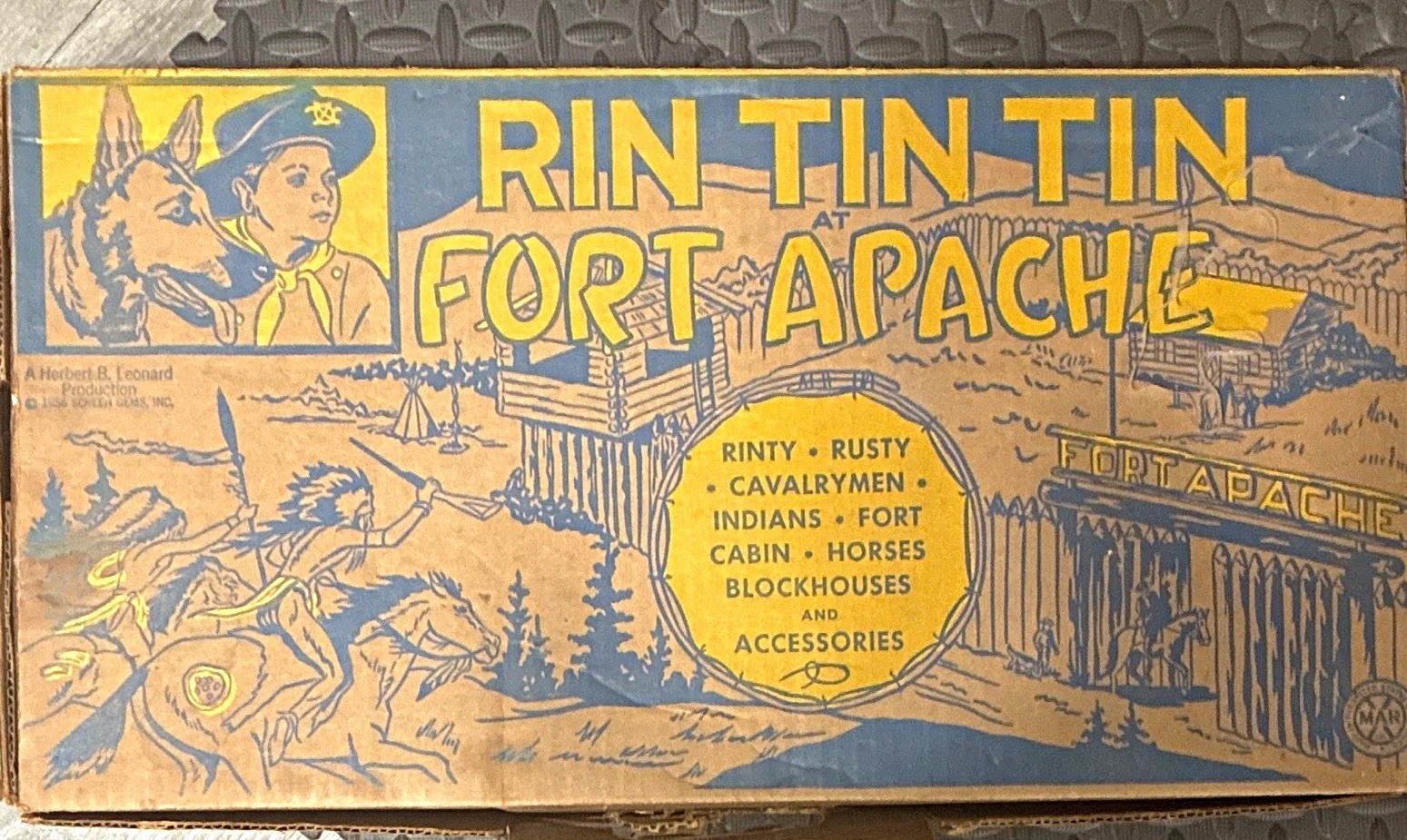 Marx Rin Tin Tin Fort Apache Playset w/ Original Box Plastic Vintage 1950 Marx Rin Tin Tin Fort Apache Playset w/ Original Box Plastic Vintage 1950