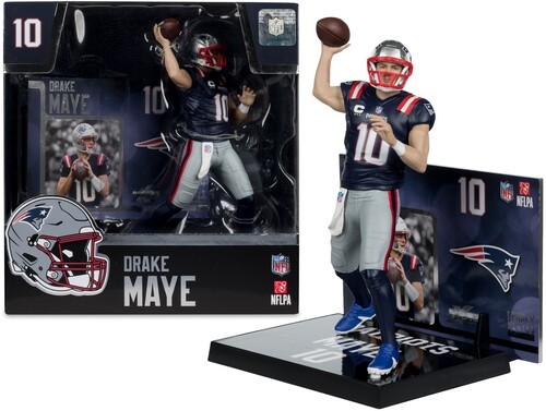 McFarlane NFL Posed Figures - Drake Maye (New England Patriots) [New Toy] Viny