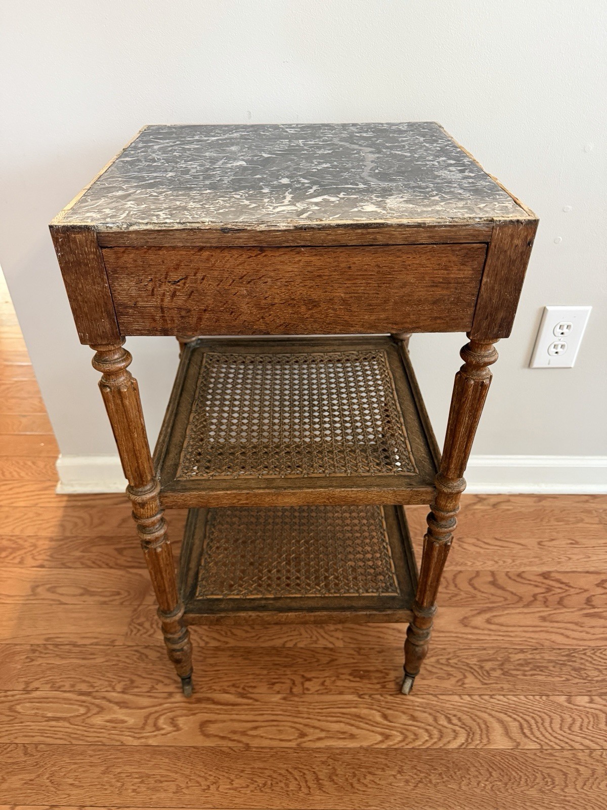 Antique French 19th-century Louis Philippe side table with Marble Top Antique French 19th-century Louis Philippe side table with Marble Top