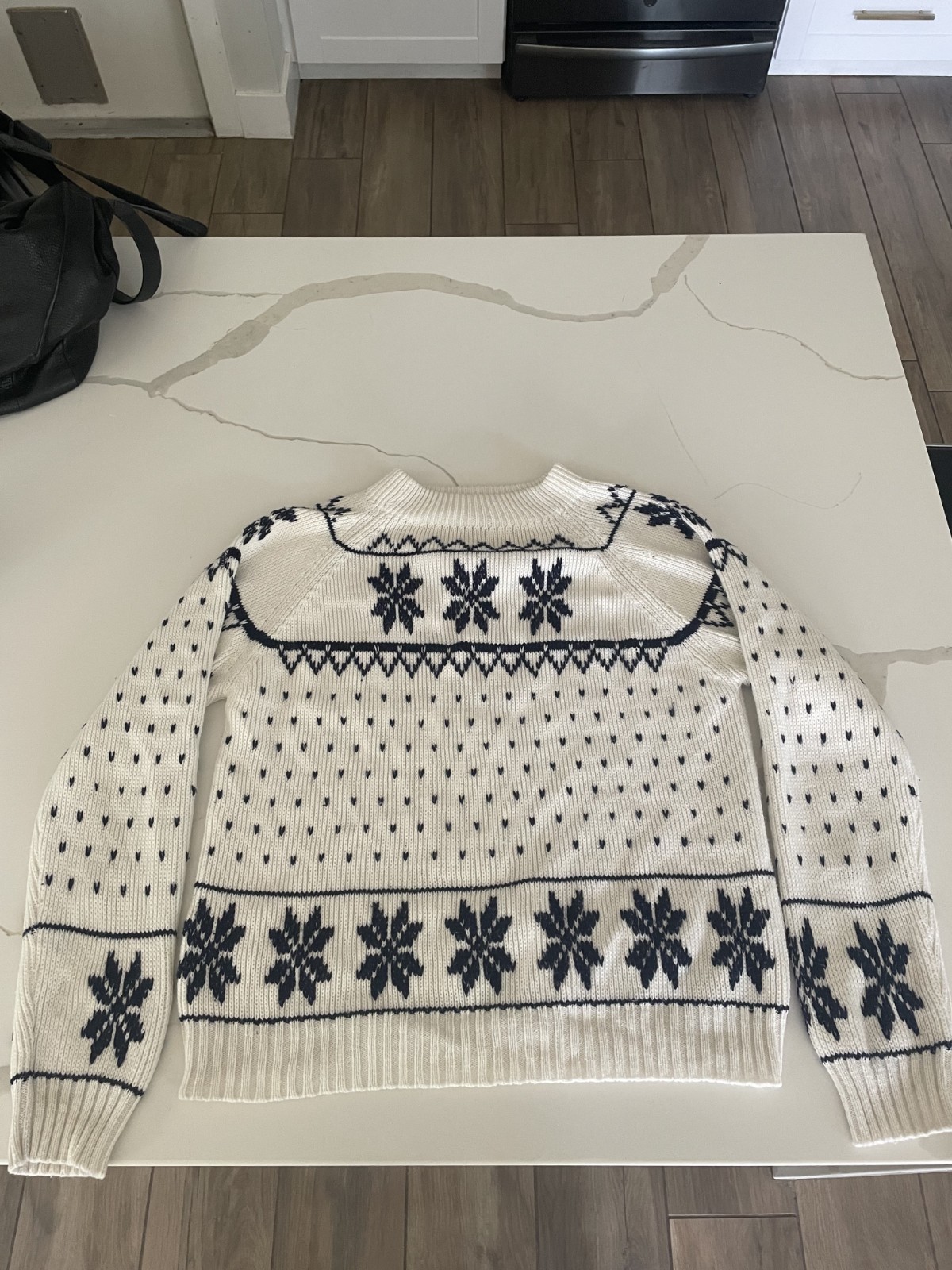 Vintage 70s JCPenney\'s Snowflake White Acrylic Christmas Sweater