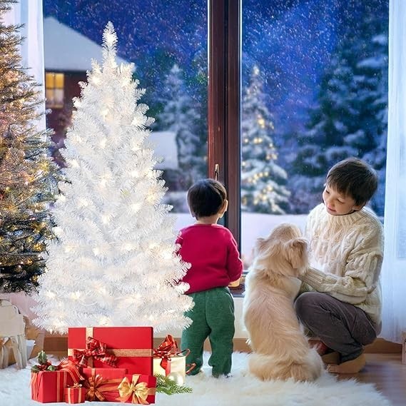 Home Heritage TG76M4E42S20 7.5ft Snowdrift Spruce Christmas Tree with Stand and