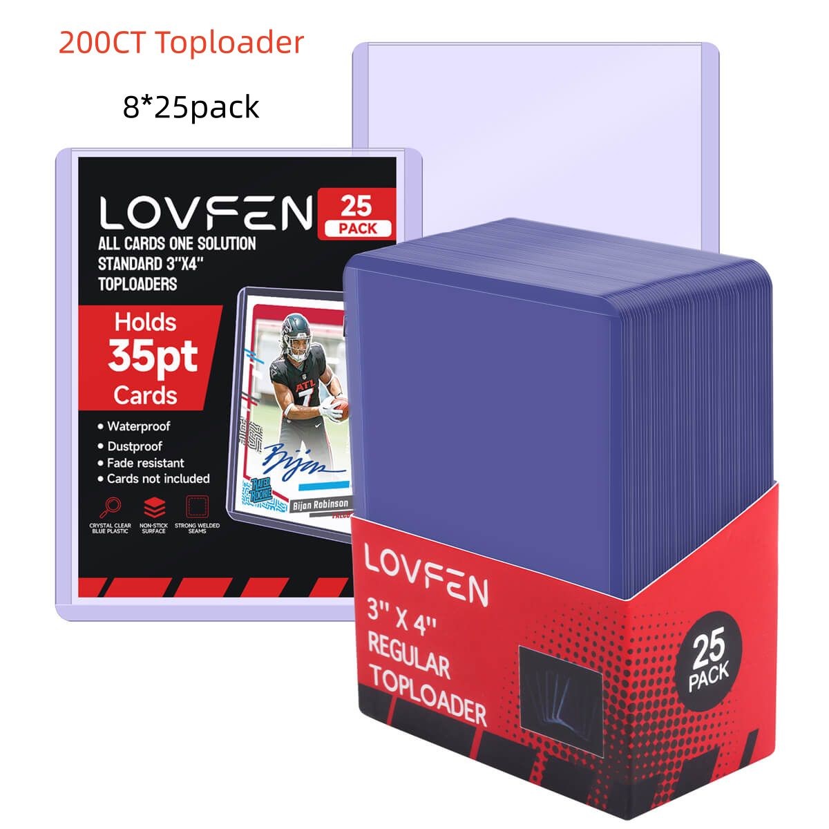 200ct 3x4 Toploaders For Standard 35pt Trading Cards Holder (8* 25pack) 200ct 3x4 Toploaders For Standard 35pt Trading Cards Holder (8* 25pack)