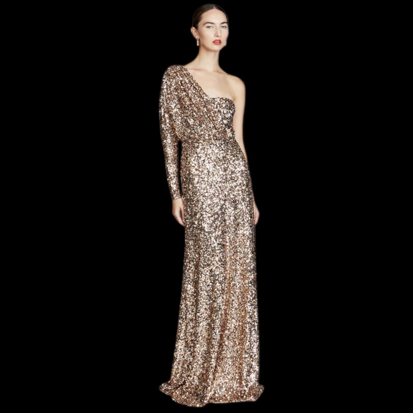 Halston Ramona Sequins Gown Gold Confetti $695 Size 4 NWT Halston Ramona Sequins Gown Gold Confetti $695 Size 4 NWT