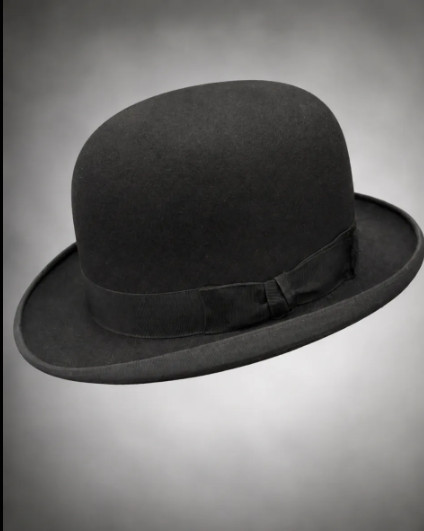 c. 1940s–1950s Adam Hats Black Felt Derby  Bowler-Style Men’s Dress Hat