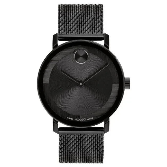 Movado Man's Bold Evolution Black IP Textured  Dial Swiss Watch 3601072 New
