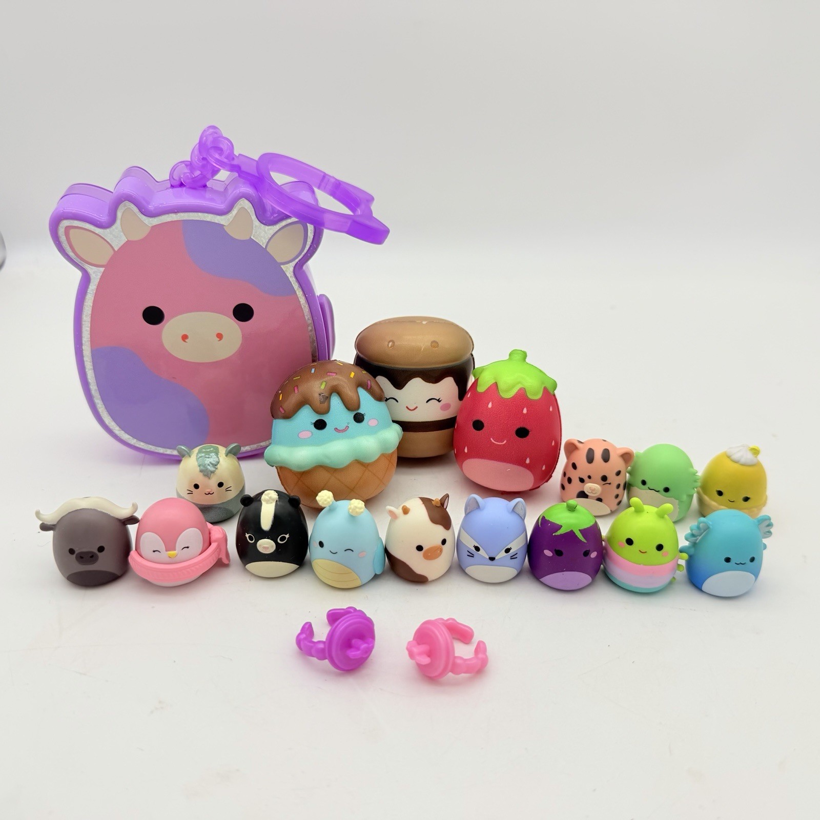 Squishmallows Squish A Long Ring Topper Lot Carry Case Rings Pencil Toppers 19pc Squishmallows Squish A Long Ring Topper Lot Carry Case Rings Pencil Toppers 19pc