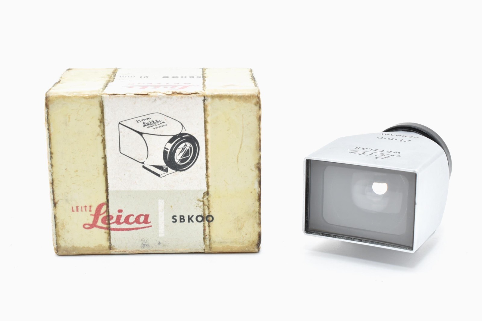 [Excellent+5 w/BOX] Leica 21mm SBKOO Brightline Finder Chrome 12002 From JAPAN