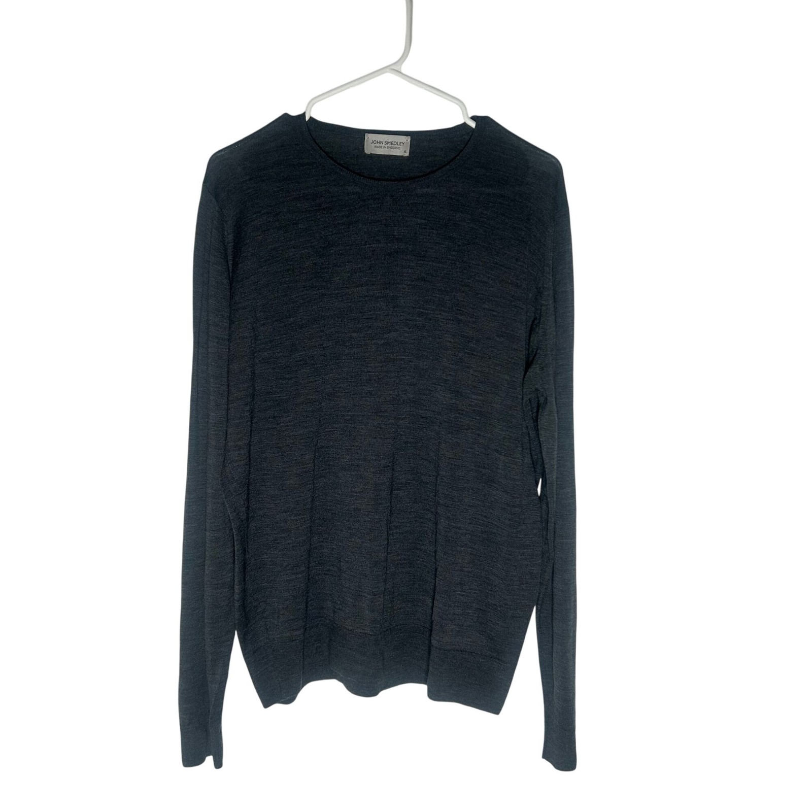 John Smedley Extra Fine Merino Wool Jumper Men\'s Size XL Charcoal in EUC
