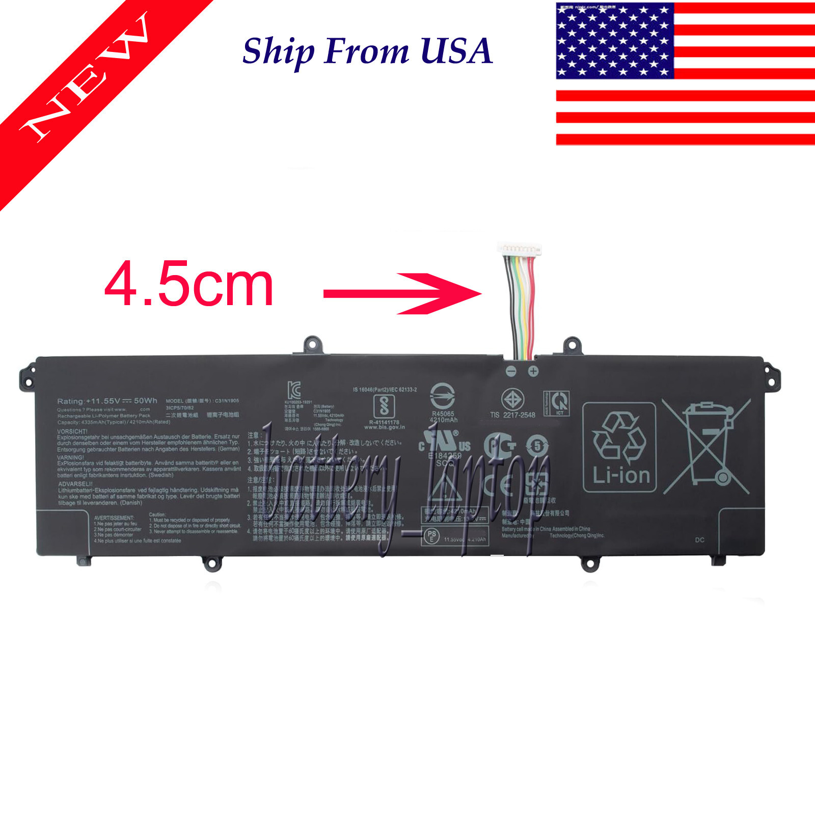 C31N1905 Battery for Asus VivoBook M1603Q 15 OLED K3500PA F1704ZA 17X K1703Z