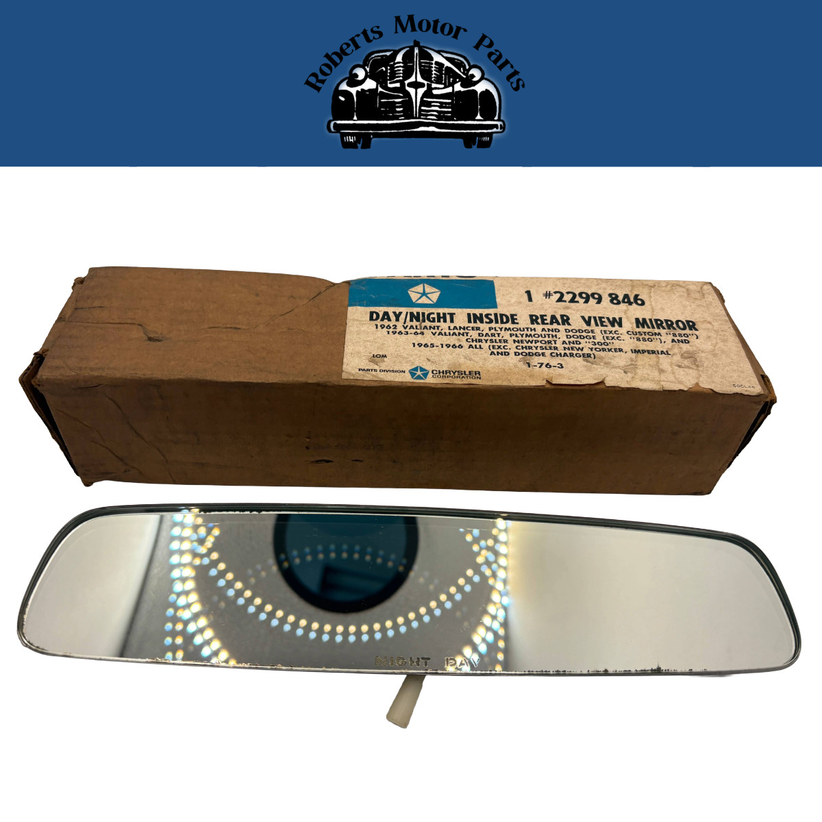 New Old Stock Inside Day Nite Rear View Mirror 1962-65 Mopar Models #2299846