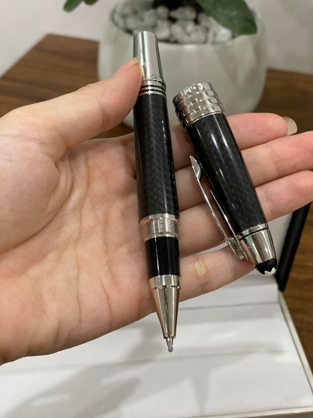 Montblanc JFK Special Edition Rollerball Pen Carbon Fiber Black Silver NIB Box Montblanc JFK Special Edition Rollerball Pen Carbon Fiber Black Silver NIB Box