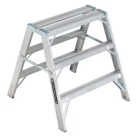 Louisville L-2032-03 Sawhorse Ladder, Aluminum, 34\