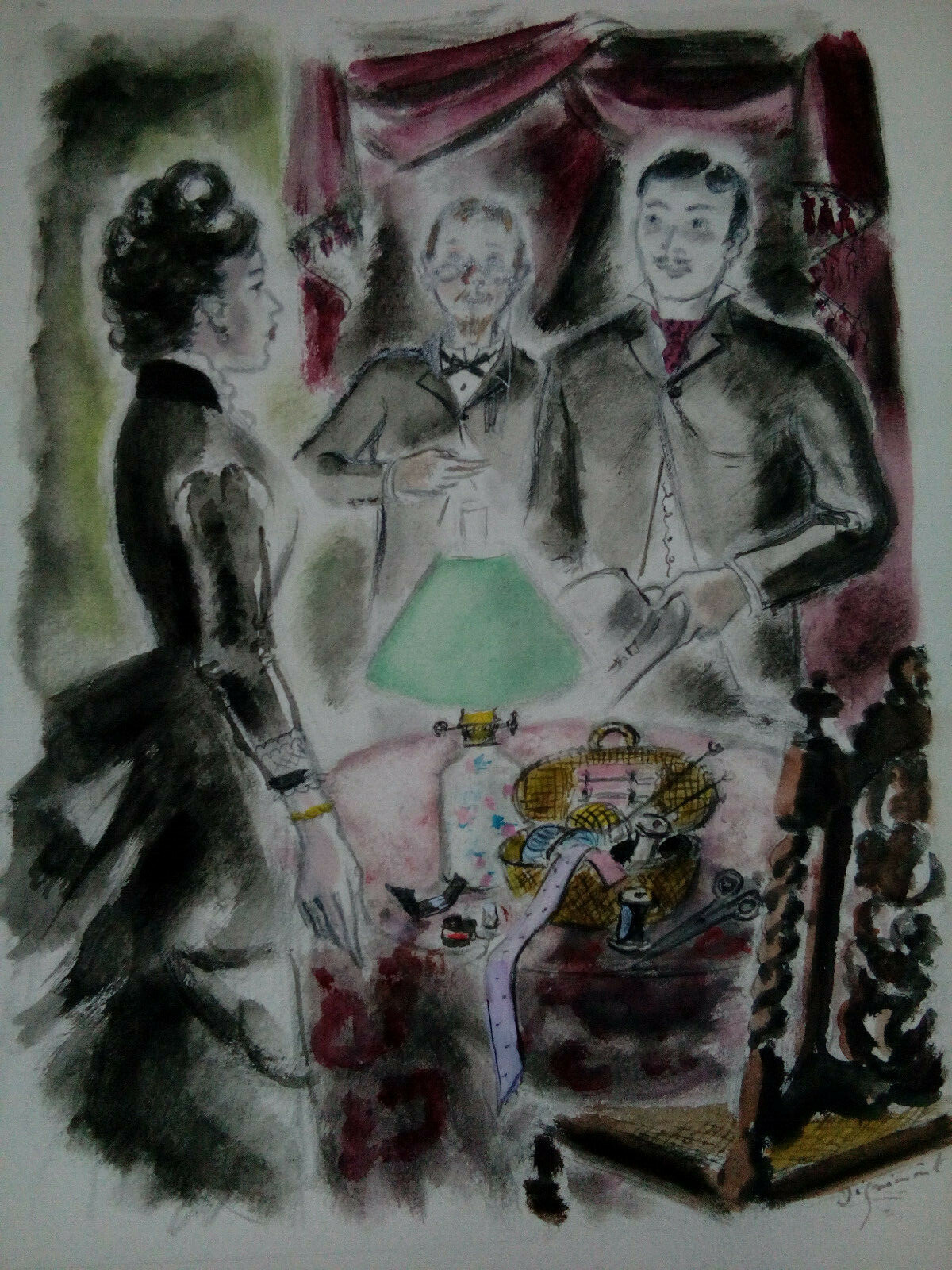 André Dignimont (1891-1965) Original Watercolor, Bénézit-Cotes ++++
