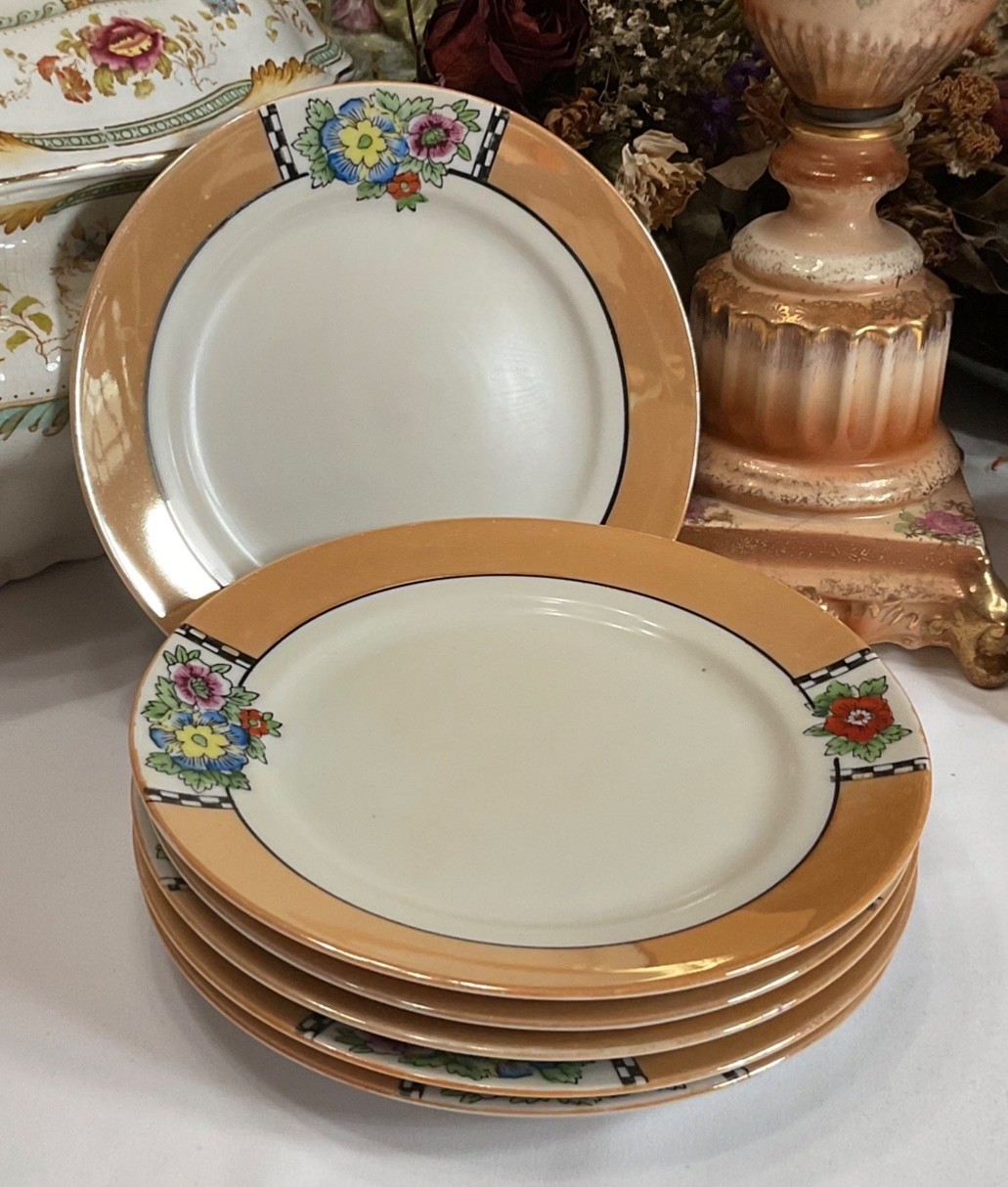 ( Set of 6 ) Vintage Noritake M Hand Painted Japan 7.25\