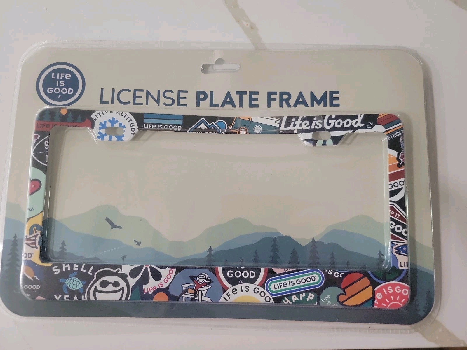 LIFE IS GOOD New Multicolor Stainless Steel License Plate Frame