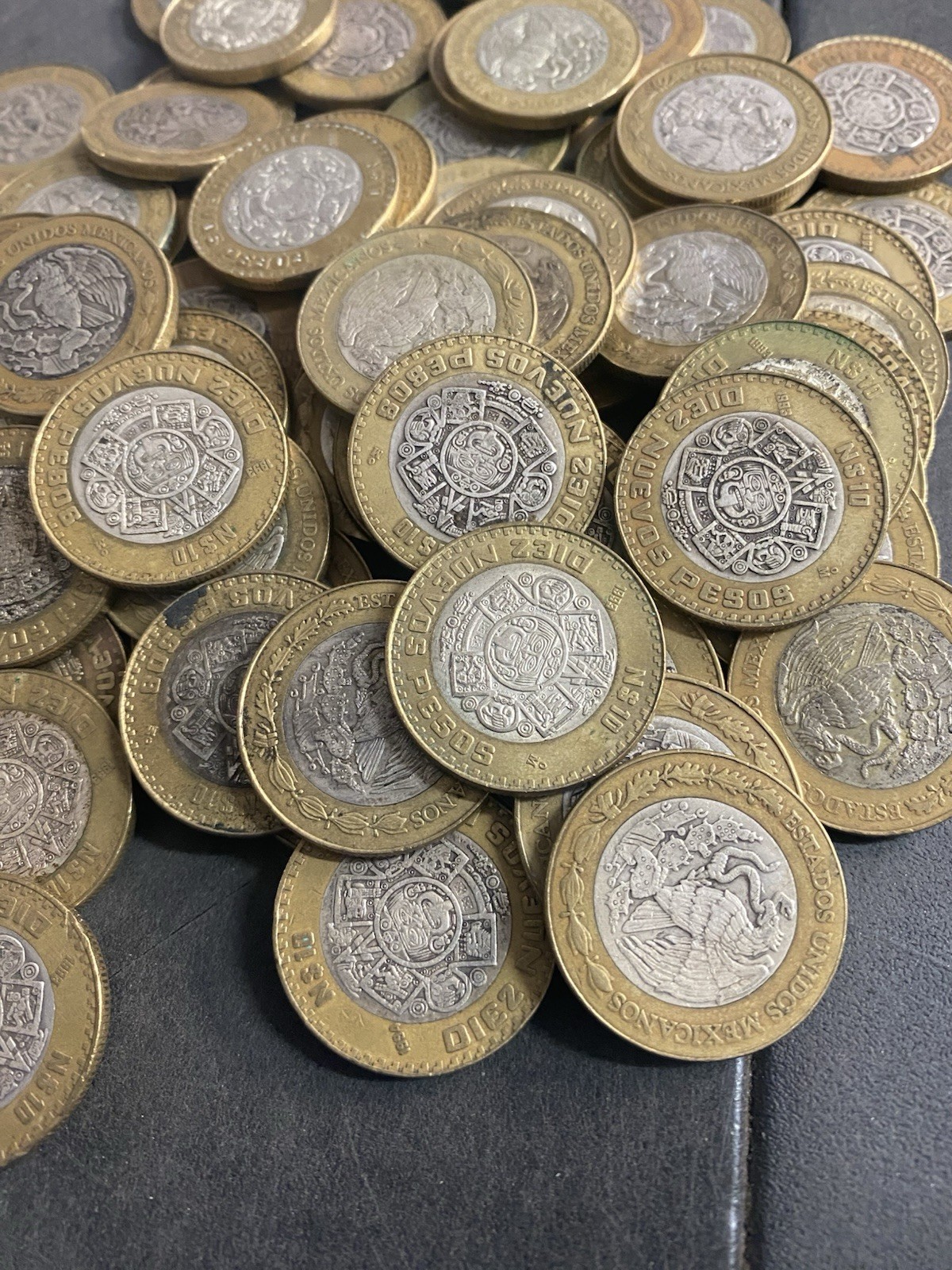 1992-1995 Mexico Bimetallic .925 Sterling Silver Center N$10 Diez Nuevos Pesos 1992-1995 Mexico Bimetallic .925 Sterling Silver Center N$10 Diez Nuevos Pesos