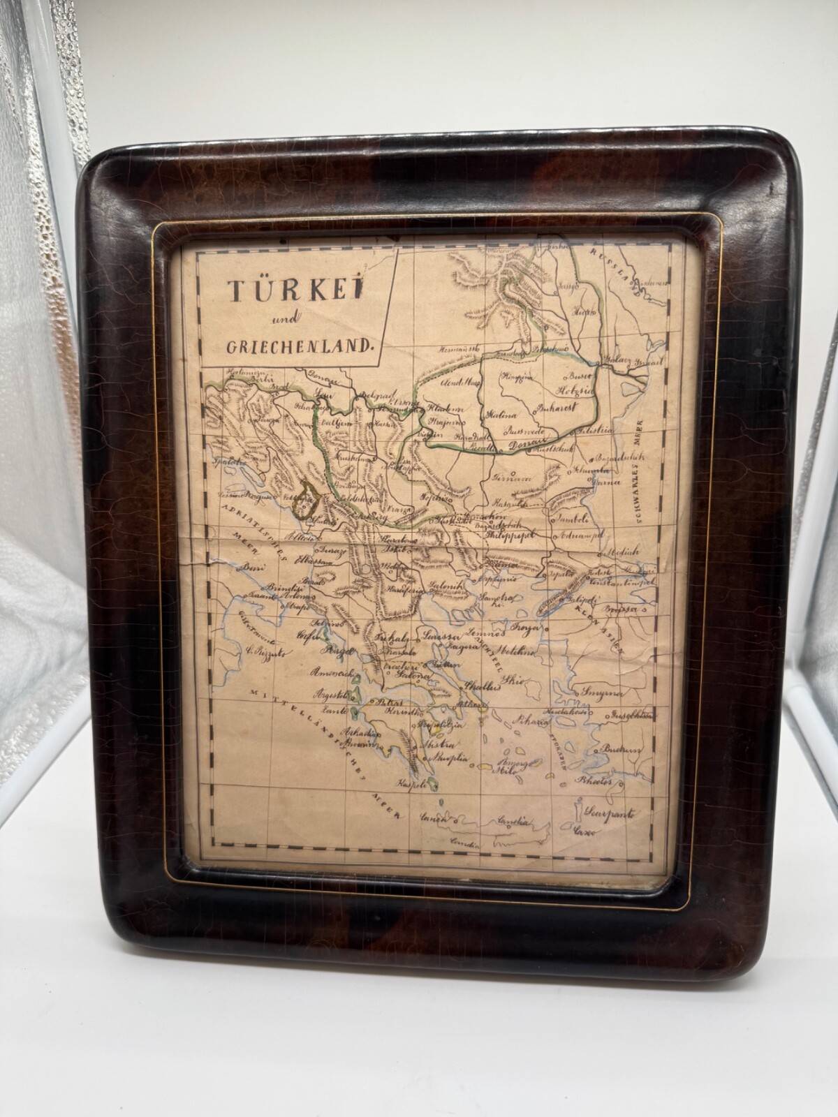 Vtg Antique Turkei und Griechenland Turkey Greece Map Possibly Hand Drawn Signed