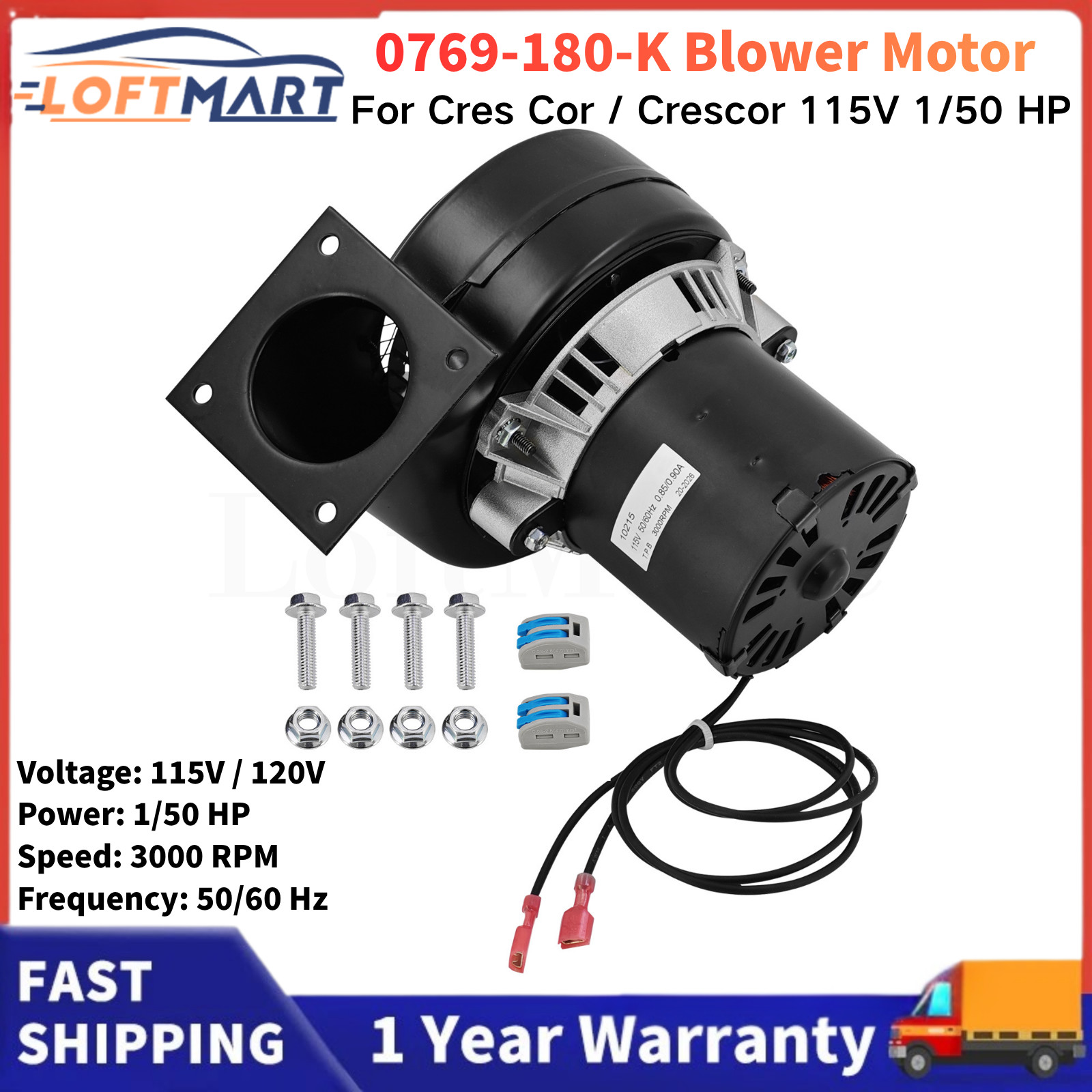 0769-180-K Blower Replacement For Cres Cor Crescor 115V/120V | 1/50 HP 50/60 Hz