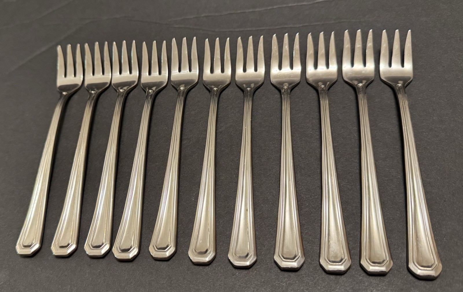 (11) Gorham FAIRVIEW Seafood Cocktail Forks 5.5”~Stainless 18/10 Glossy Flatware