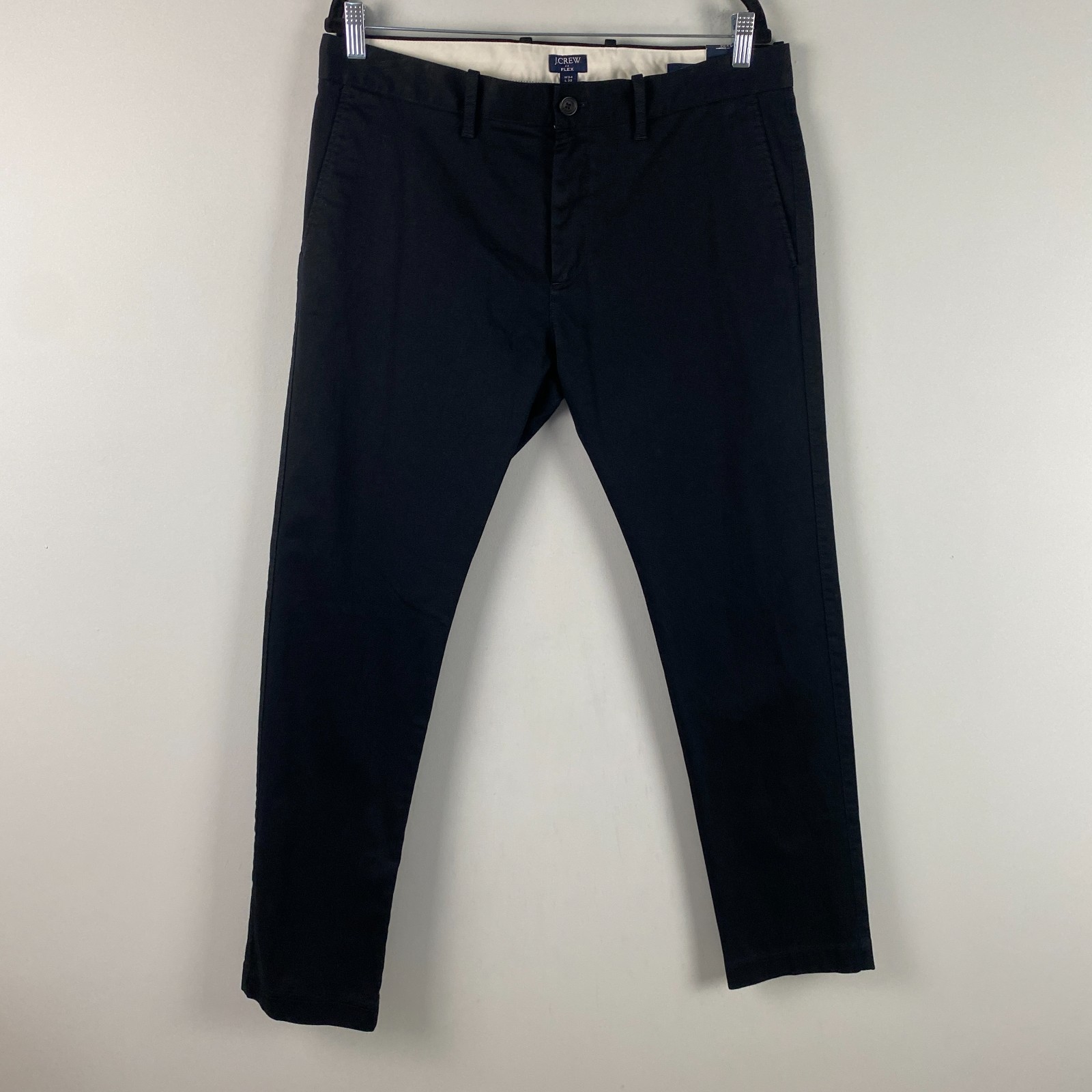 J Crew Flex Slim Chino Pants Mens 34x32 Black H3167 Cotton Stretch Trousers