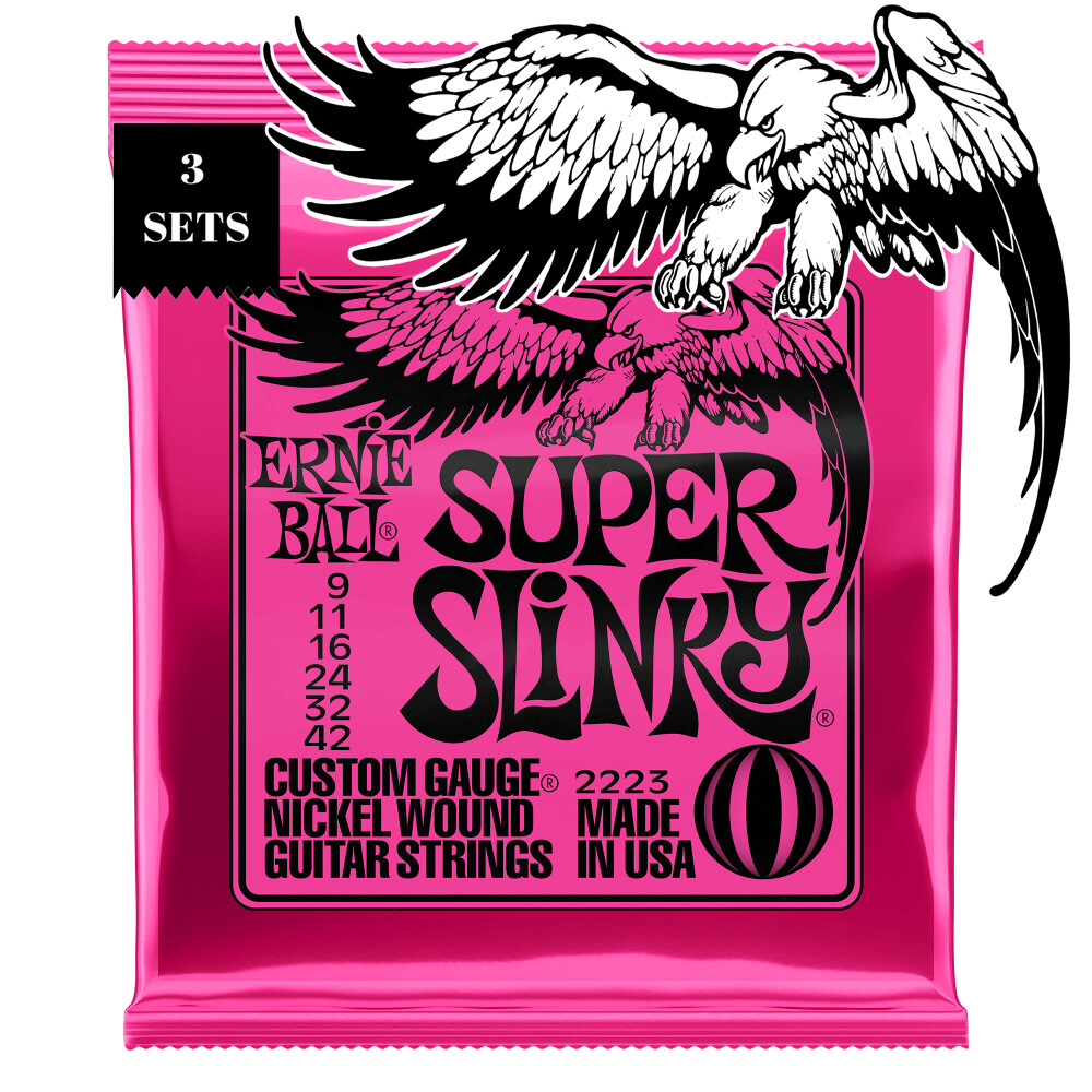 Ernie Ball Super Slinky Nickel Wound Electric Guitar Strings 9-42 2223 3 Sets