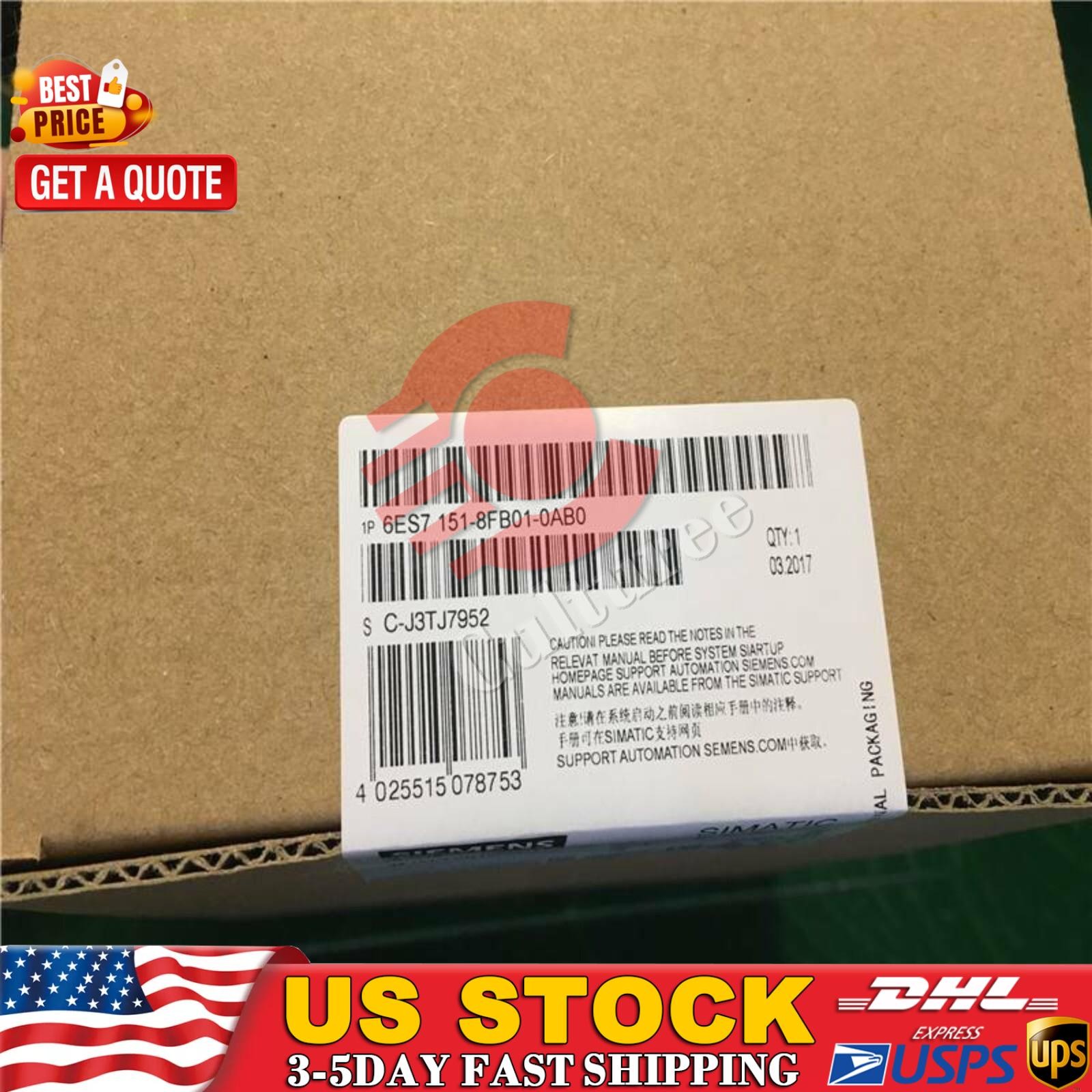 NewSiemens 6ES7 151-8FB01-0AB0 6ES7151-8FB01-0AB0 DP IM151-8F PN/DP CPU f ET200S