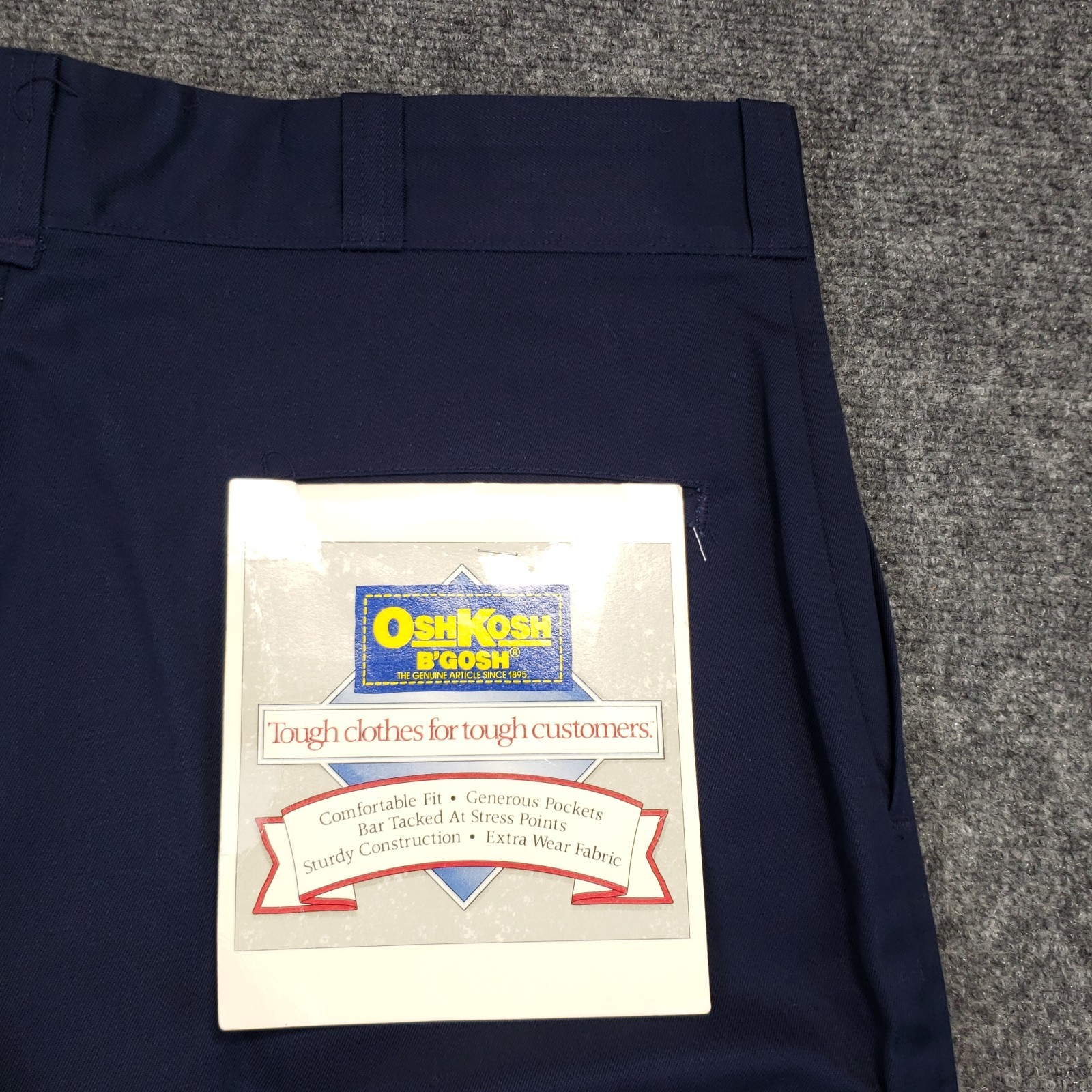 OshKosh B\'Gosh Work Pants Men Size 36 X 32 Blue Flat Front Vintage USA Made NEW