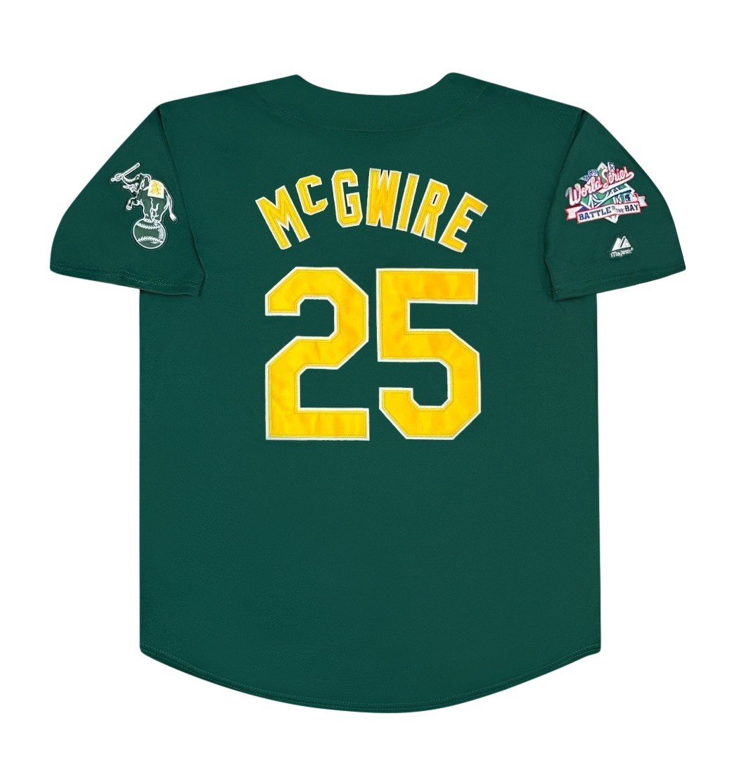 Mark McGwire Oakland Athletics 1989 World Series Green Jersey Men’s Large Mark McGwire Oakland Athletics 1989 World Series Green Jersey Men’s Large