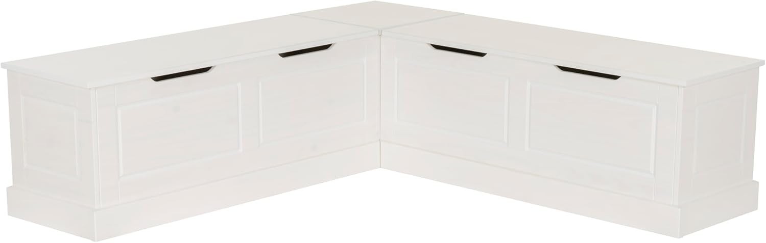 Linon Harris White Solid Pine Backless Nook with Interior Storage Linon Harris White Solid Pine Backless Nook with Interior Storage