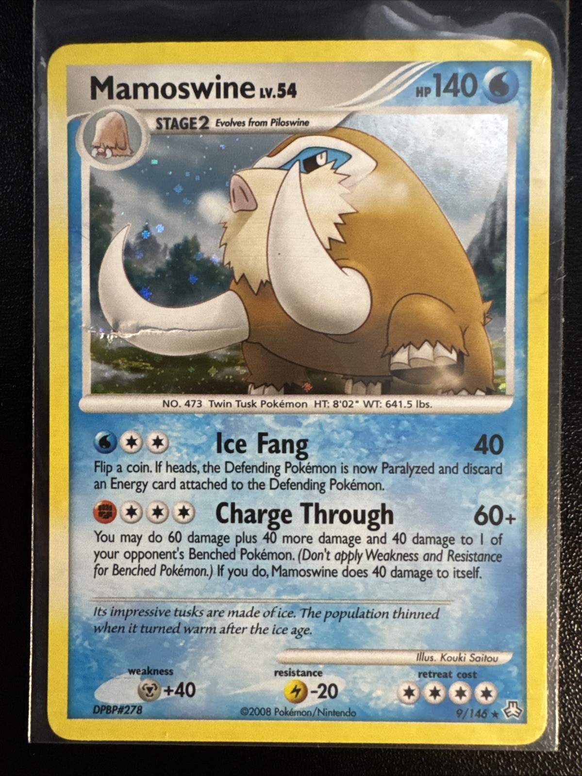 Mamoswine Holo Pokemon Legends Awakened Card 9/146 Heavily Played