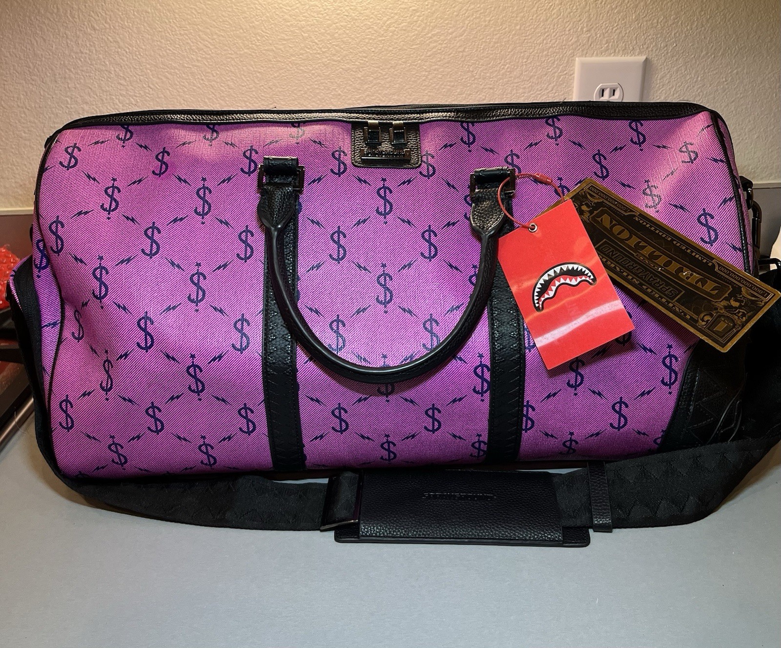 SPRAYGROUND One Trillion Limited Edition Duffle Bag Pink Dollar Sign Rare