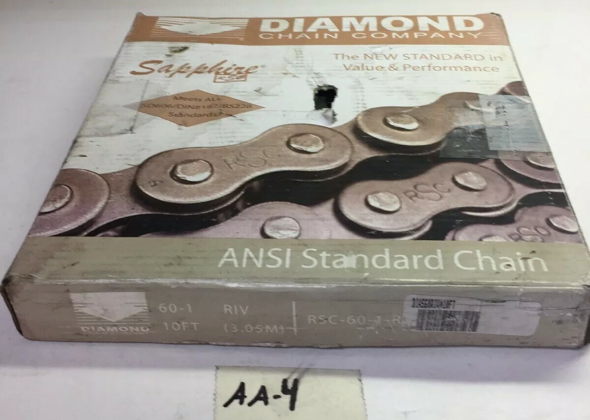 DIAMOND CHAIN RSC-60-1-R-3.05M 10\' ANSI STANDARD CHAIN (NEW IN BOX) + WARRANTY DIAMOND CHAIN RSC-60-1-R-3.05M 10\' ANSI STANDARD CHAIN (NEW IN BOX) + WARRANTY