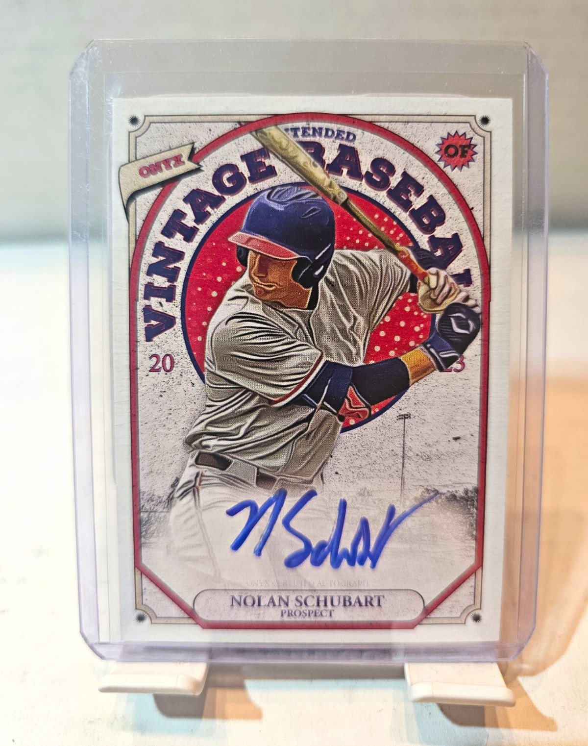 2023 Onyx Vintage Extended Nolan Schubart OANO Blue Ink Auto Autograph
