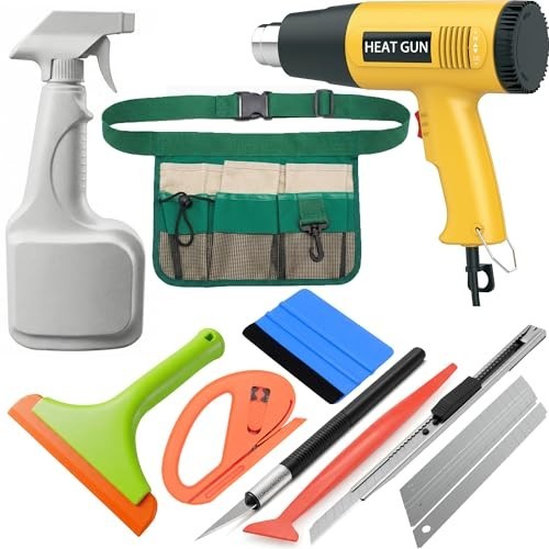 Piece Car Vinyl Wrap Installation Tool Kit Heat Gun Felt Squeegee Cutter