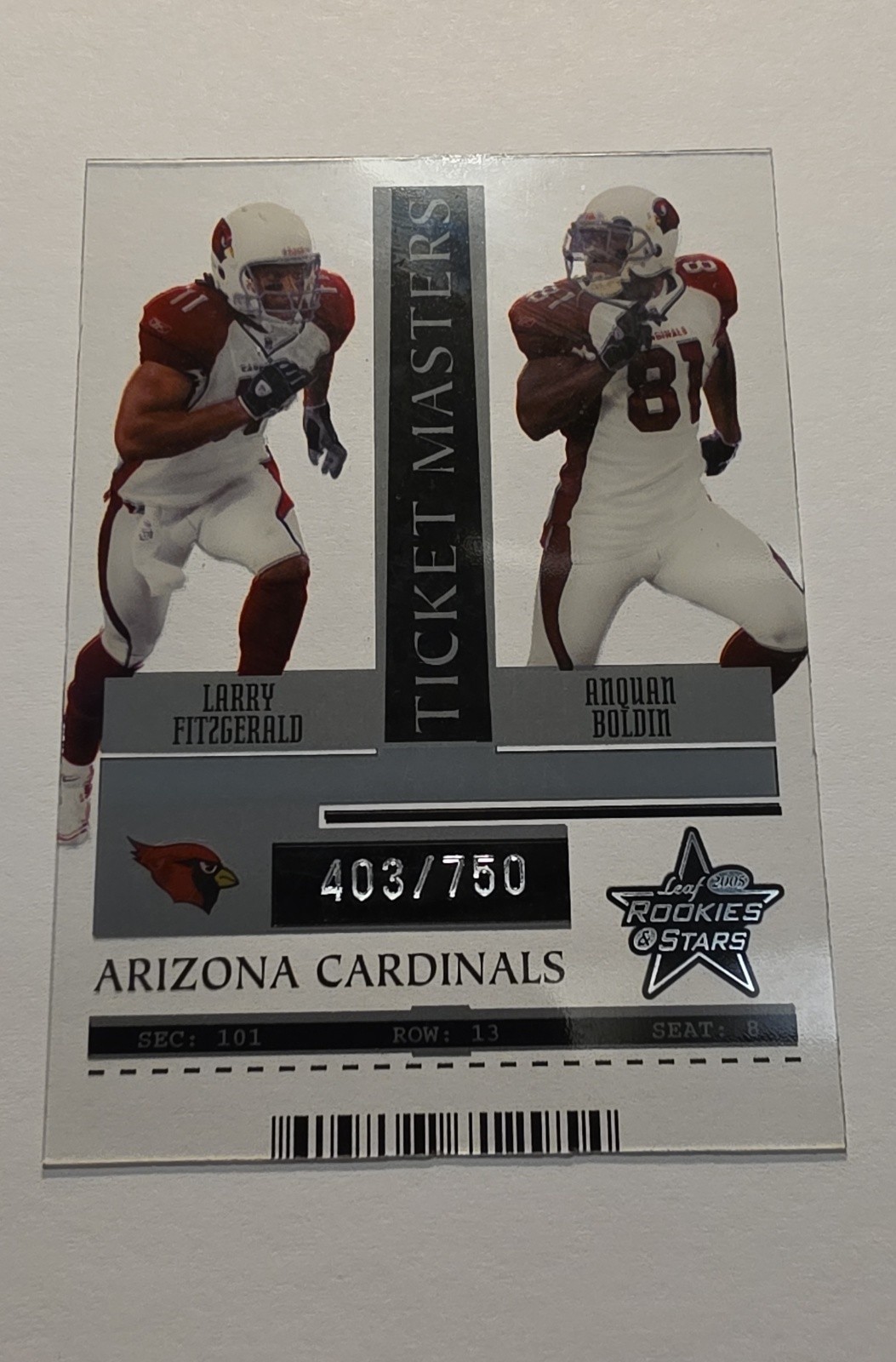 2005 Leaf Rookies & Stars - Ticket Masters Fitzgerald, Boldin 403/750 #TM1