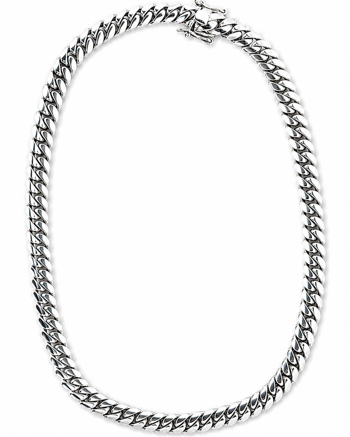 Heavy 121 g Solid .999 Silver Miami Cuban Link Chain 10mm 22in Box Clasp