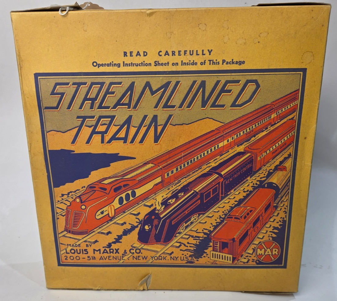 Prewar 1940's MARX M10005 Union Pacific Passenger Tin Train Windup Clockwork SET