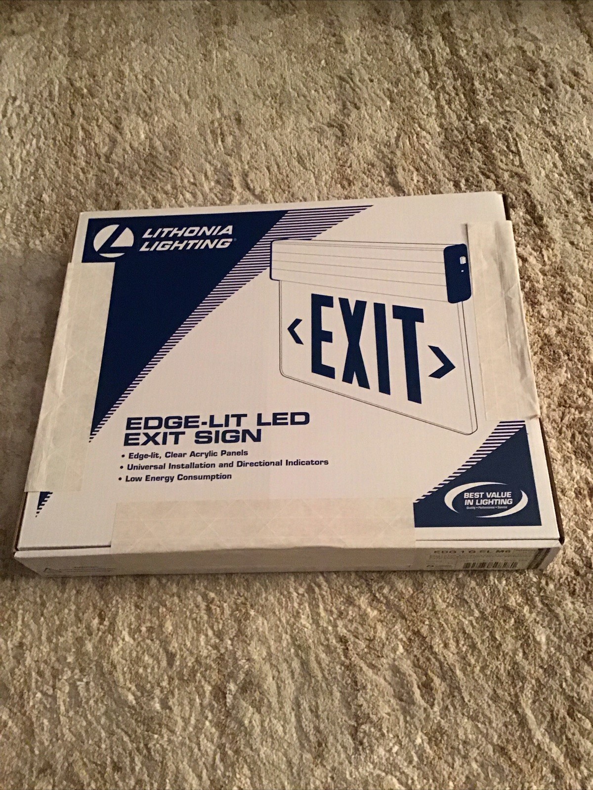 Lithonia Lighting EDG 1 G 277 X2 M6 Edge Lit LED Exit Sign 277V NEW