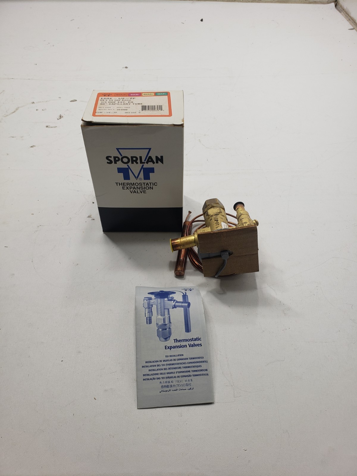 Sporlan EGSE-1/2-ZP 164390 TXV Thermostatic Expansion Valve NOS HVAC 60” CT