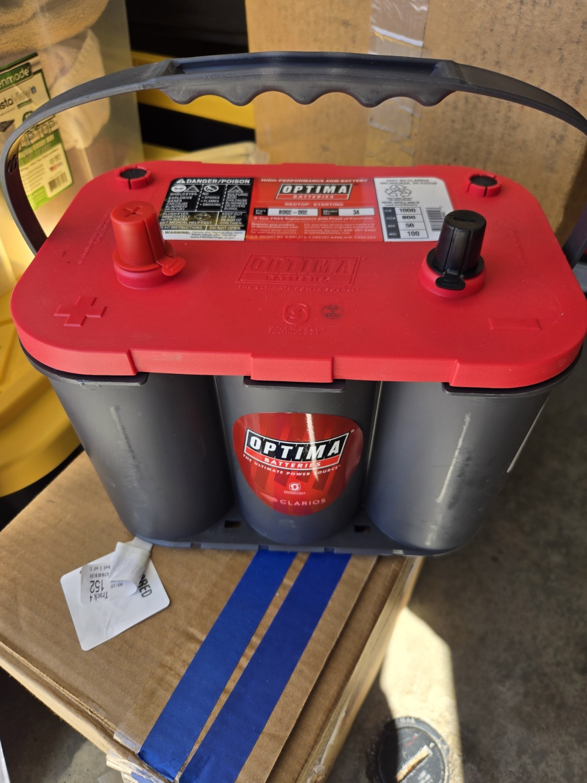 OPTIMA 34 RED TOP BATTERY GRP34 Local pickup only 8002002 OPTIMA 34 RED TOP BATTERY GRP34 Local pickup only 8002002