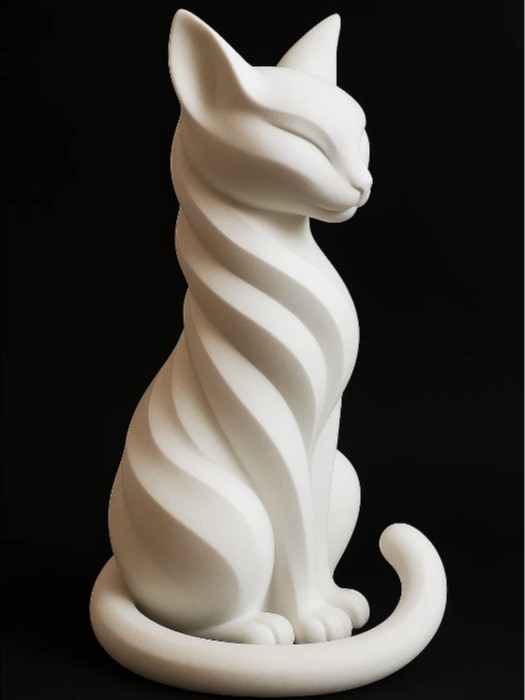 3D Printed Cat Statue – Modern Minimalist Sitting Cat Figurine Home Decoration 3D Printed Cat Statue – Modern Minimalist Sitting Cat Figurine Home Decoration