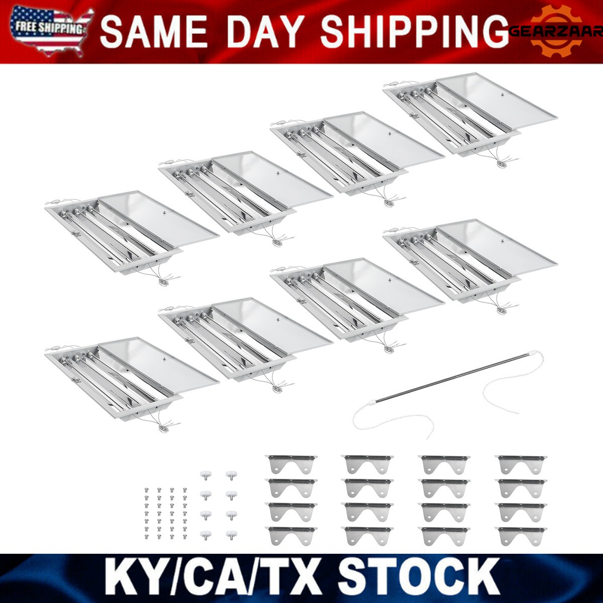 8Sets 3KW Spray/Baking Booth Infrared Paint Curing Heaters Heating Light 220V