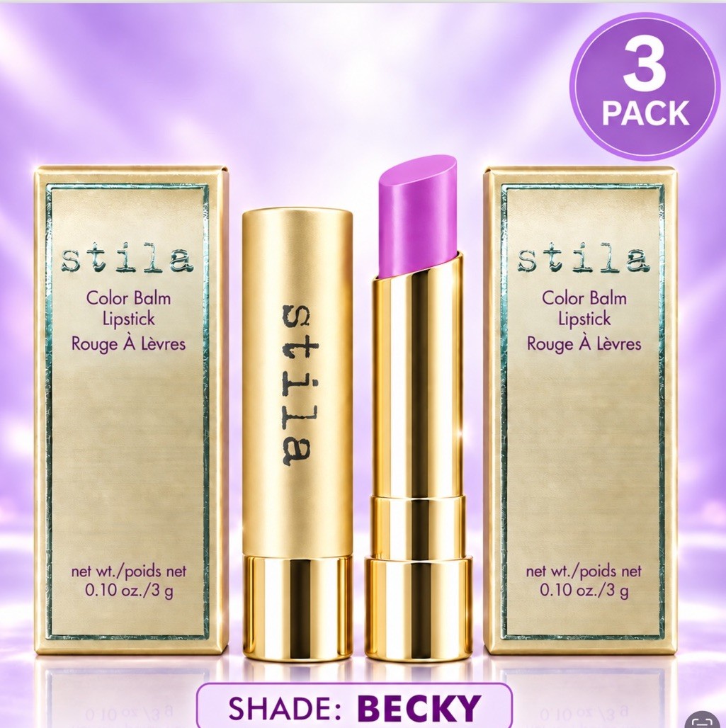3 PACK STILA Color Balm “BECKY” Lipstick 0.10oz X 3 NIB 3 PACK STILA Color Balm “BECKY” Lipstick 0.10oz X 3 NIB