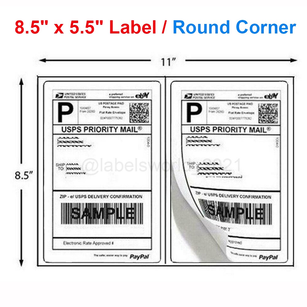 50-20000 Mailing Shipping Labels 8.5\