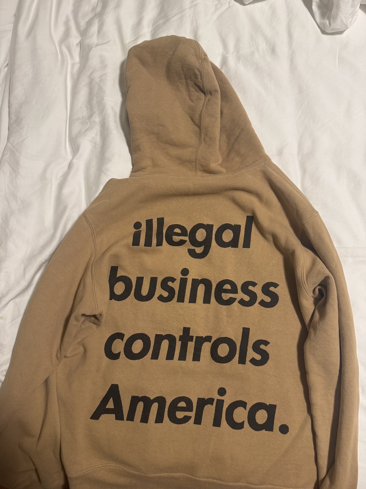 Supreme “Illegal Business Controls America” Hoodie Beige Size M Supreme “Illegal Business Controls America” Hoodie Beige Size M