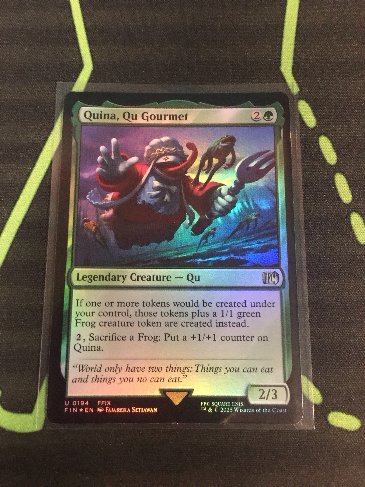 MTG Magic The Gathering Quina, Qu Gourmet Foil FIN Green Final Fantasy Frog