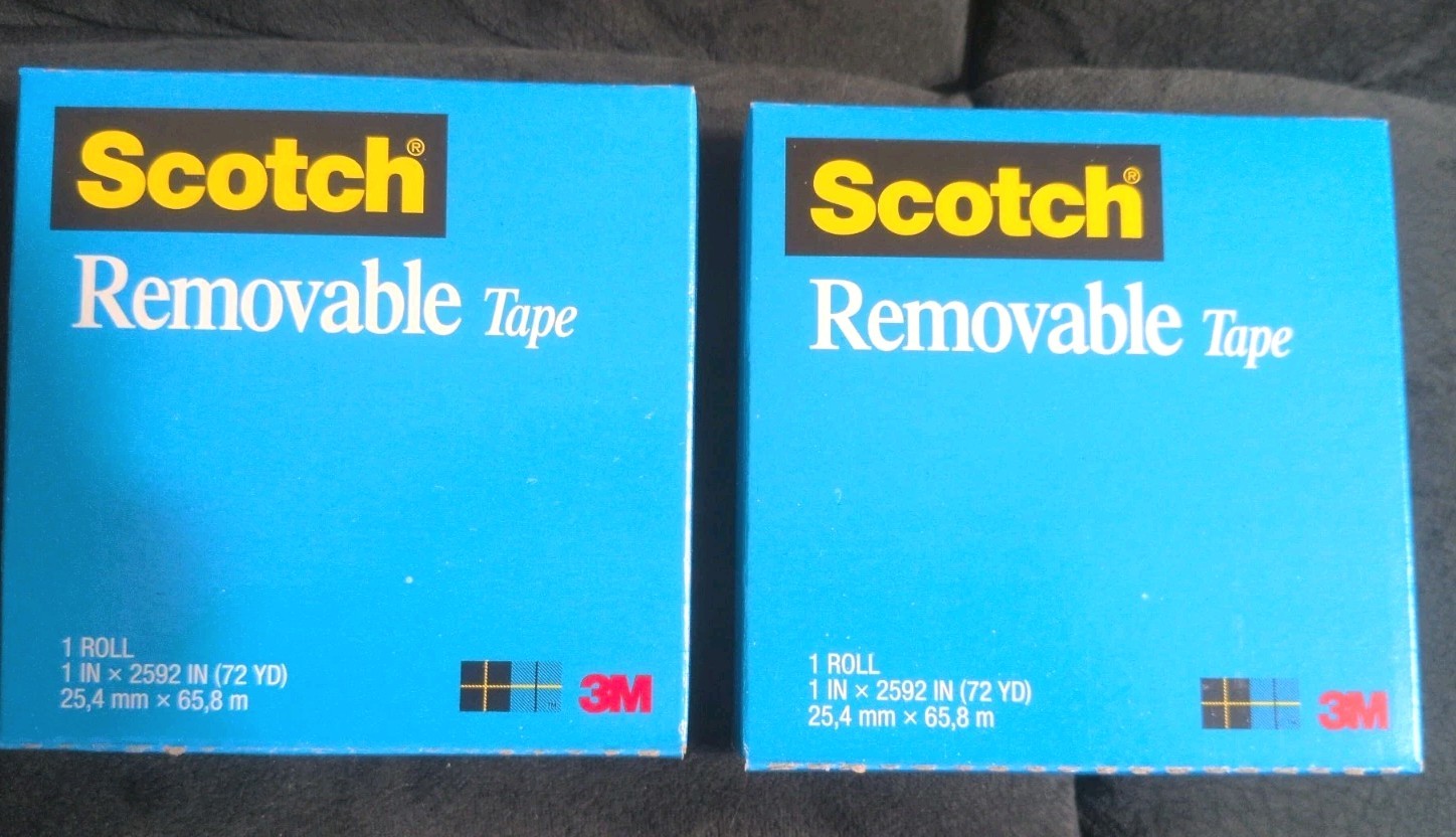 Lot Of 2 - 3M Scotch® Removable Tape 811, 1 in x 2592 in NIB